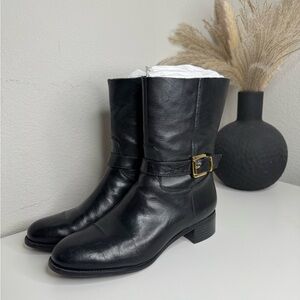 Banana Republic Black Leather Ankle Boots